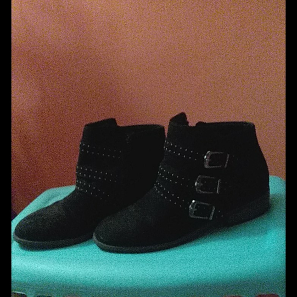 Black suede ankle boots